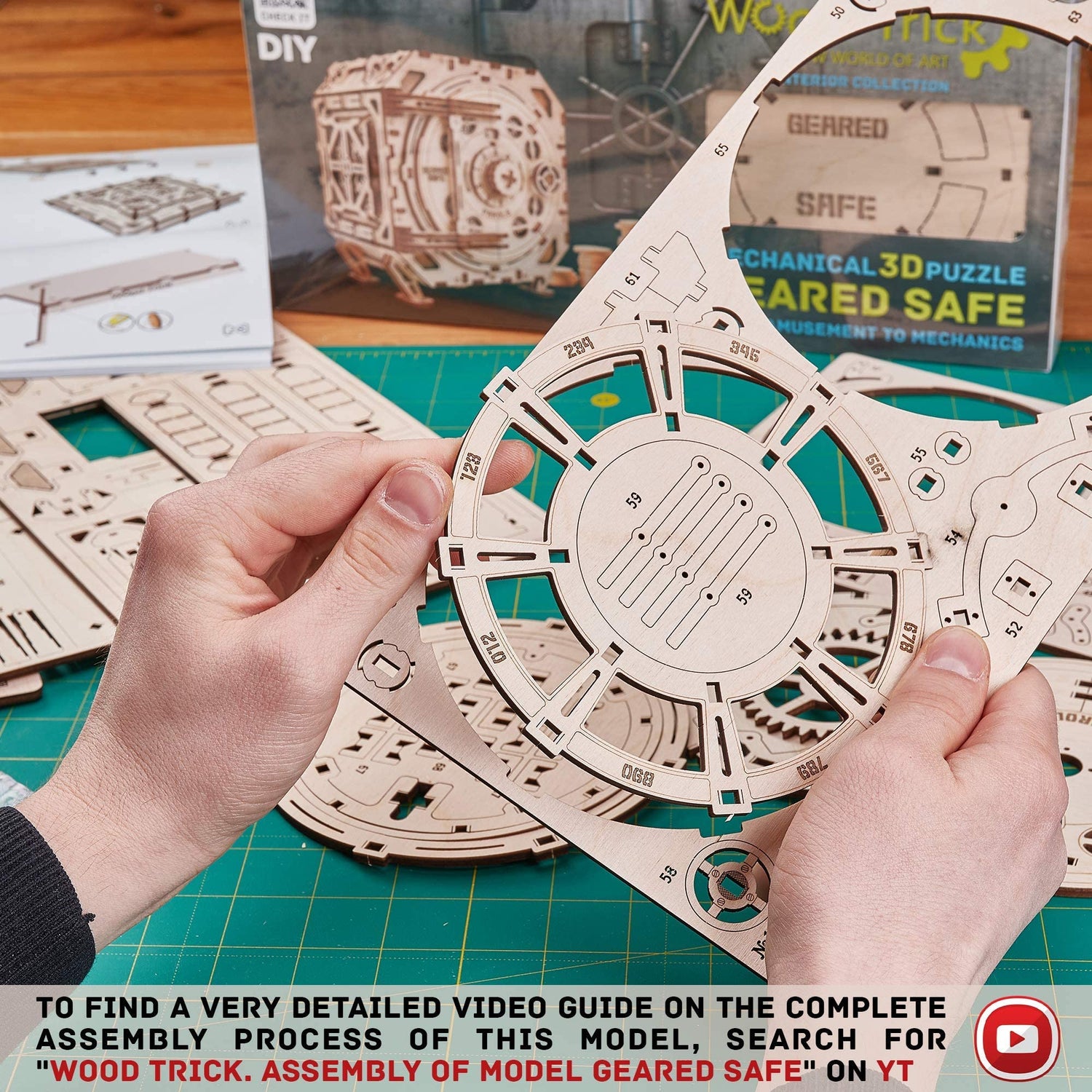 Wood Trick Geared Safe: DIY Wooden Combination Lock Model Kit for All Ages Wood Trick