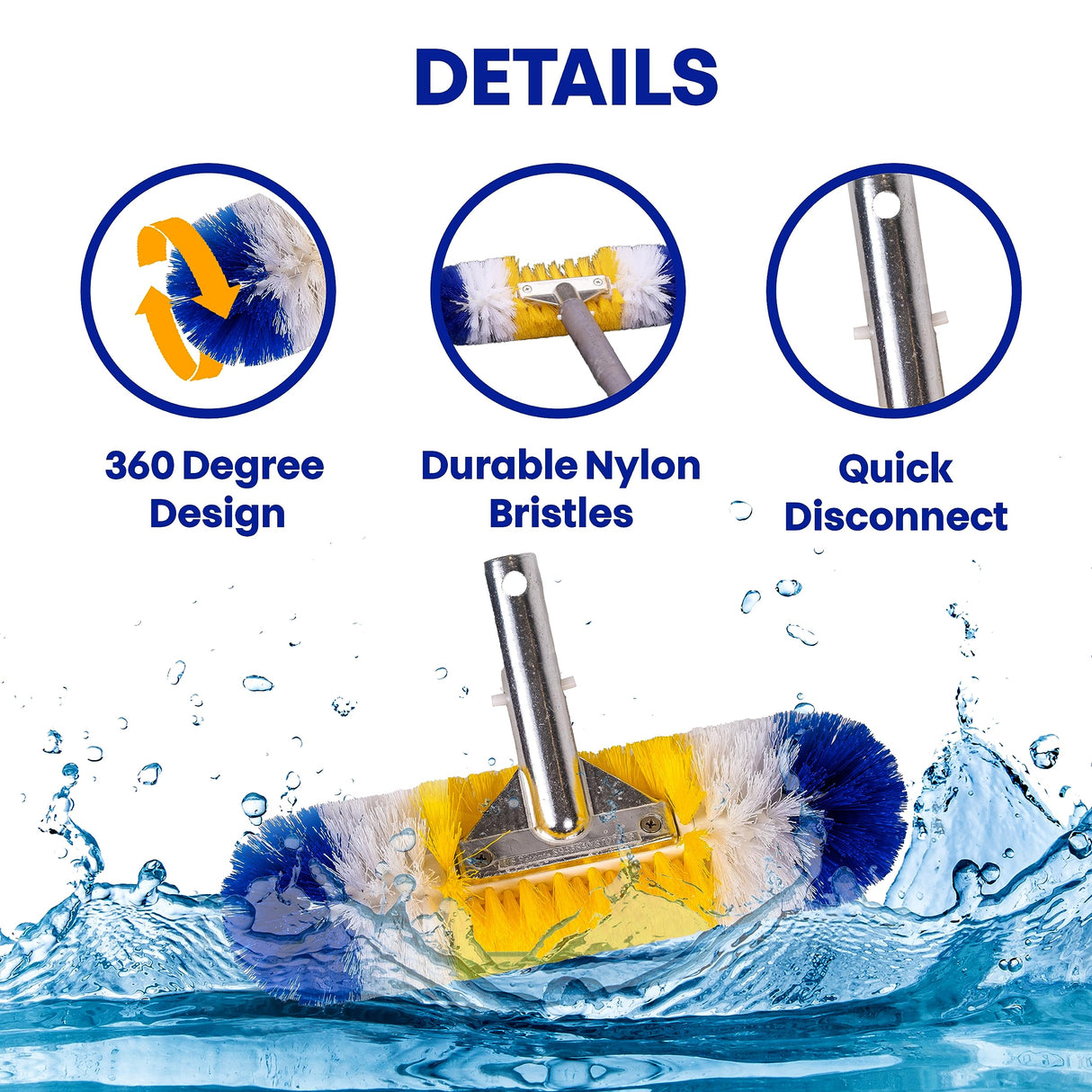 Blue Torrent Brush (12 Inches, Yellow/White/Blue) Blue Torrent Pumps
