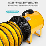 neverest Portable Blower Exhaust Fan 12 inch Strong Shop Ventilation Fan 4100 CFM 3050 RPM, 380 W, Construction Fan With Hose, Industrial Air Blower neverest