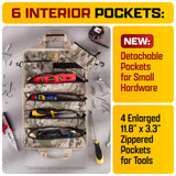 The Ryker Bag Tool Organizer - Small Tool Bag with Zipper, ToolBag W/2 Detachable Pouches - Heavy Duty Roll Up Tool Bag Organizer -Mechanic Tool Bags The Ryker Bag