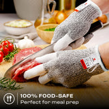 NoCry Cut Resistant Work Gloves for Women and Men, with Reinforced Fingers; Comfortable, 100% Food Grade Kitchen Cooking Gloves; Ambidextrous Safety NoCry