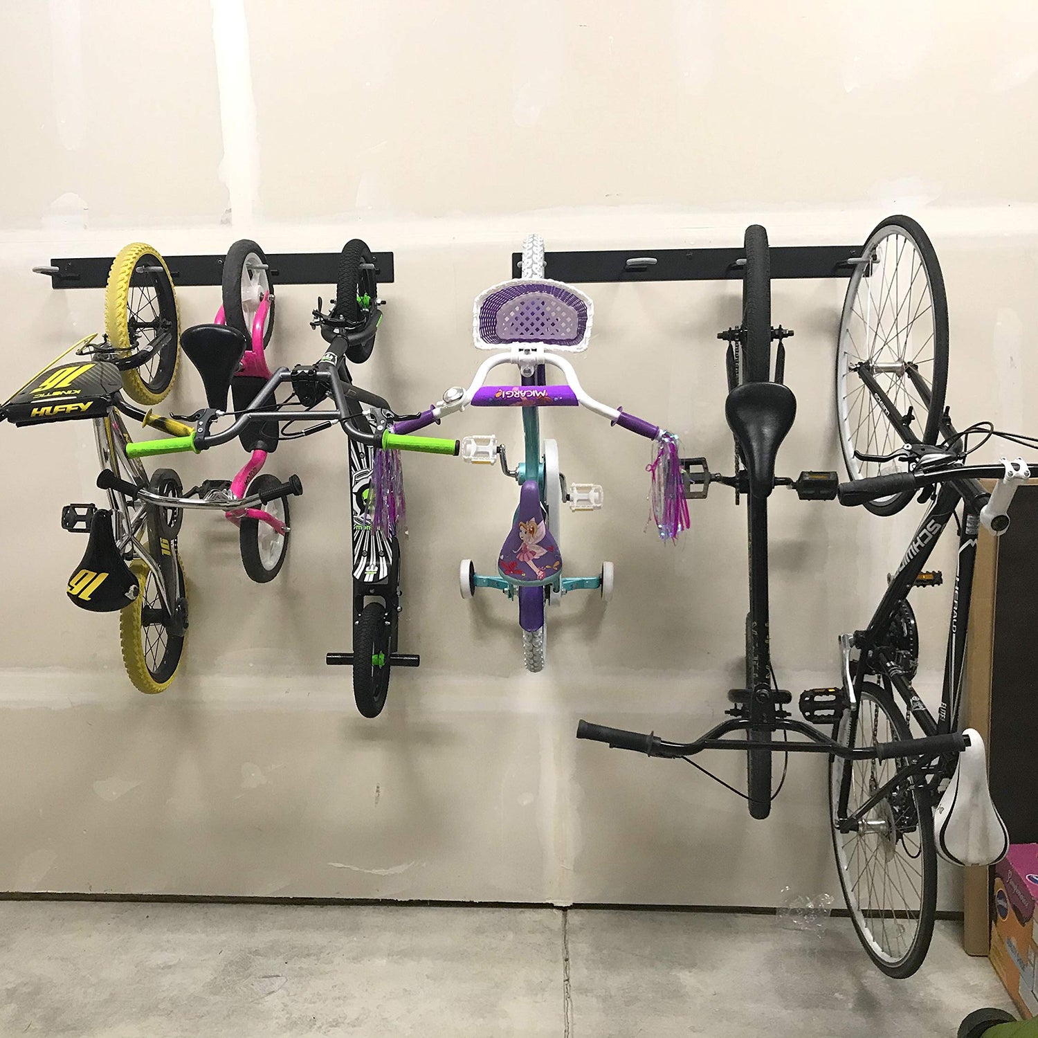 StoreYourBoard BLAT 8 Bike Wall Storage Rack, 2 Pack Bike Rack for Garage, Heavy Duty Powder Coated Industrial Steel, Wall Mounted Rack for Multiple StoreYourBoard