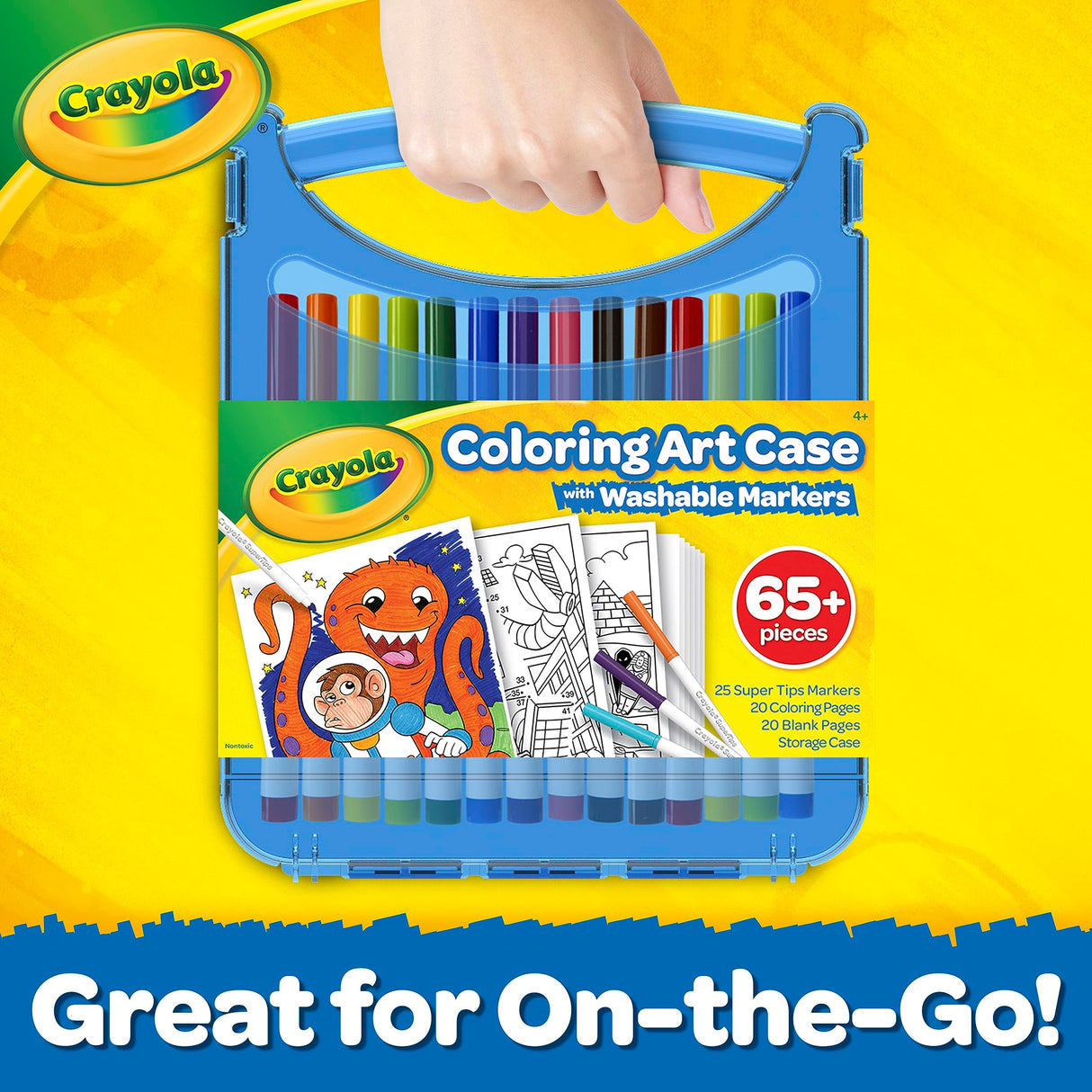 Crayola Super Tips Coloring Art Case SuperTips Washable Markers, 65 Piece Set, Packaging May Vary Crayola
