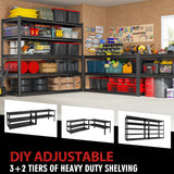 REIBII 55" W Garage Shelving, 3000LBS Garage Storage Shelves Heavy Duty Shelving Adjustable Metal Shelving Unit for Storage Rack Garage Shelves REIBII