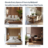 Mollywell Wood Slat Wall Panel, Easy Installation, Versatile, Enhanced Acoustic Design, Suitable for Living Room, Bedroom, Kitchen & Offices (2 Pcs, Mollywell