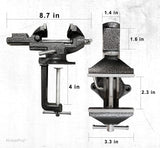 HimaPro Dual Purpose Bench Vise | Table Vise Clamp-On with Quick Adjustment Universal Rotate 360° - 3.3Inch Metallic Black - Portable Vice for HimaPro