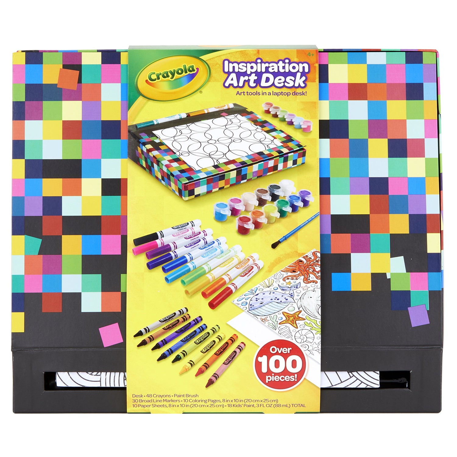 Crayola Inspiration Art Desk, Over 100 Piece, Art Set, Gift for Kids, Age 4, 5, 6, 7, 8 Crayola