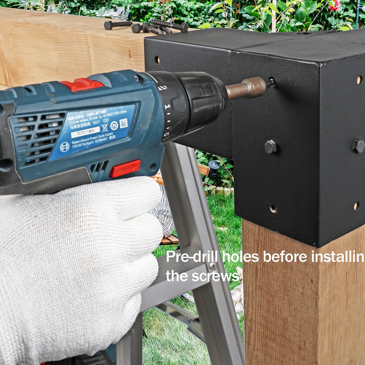 Antsky Stainless Steel 3-Way Right Angle Corner Pergola Bracket with Screws for 4x4 Inch(Actual: 3.5x3.5 Inch) Wood Beams，Pergola/Gazebo Kit (4 Pack) Antsky