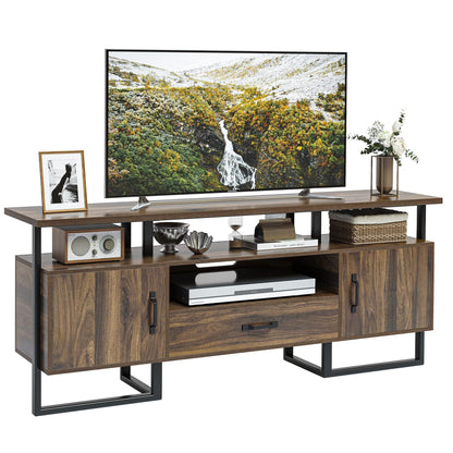 IDEALHOUSE Mid Century Modern TV Stand for 75 inch TV, Entertainment Center with Storage, TV Stand with Drawer for Living Room, Media Console Cabinet