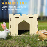 HIIMALEX Sturdy Bunny House with Spacious Perch Hidey Detachable Playhouse for Rabbit Hideout Castle Tower Toys for Indoor Bunnies Guinea Pig Hamster HIIMALEX