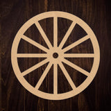 Wooden Wagon Wheel 8'' Cutout, Unfinished Wood Western Craft Shape, Spoked Wheel MDF Blank NEXTCraft