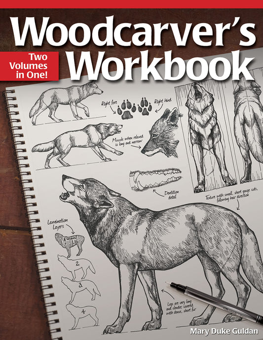 Woodcarver's Workbook: Two Volumes in One! (Fox Chapel Publishing) 16 Step-by-Step Woodcarving Projects with Illustrated Instructions, Patterns, - WoodArtSupply