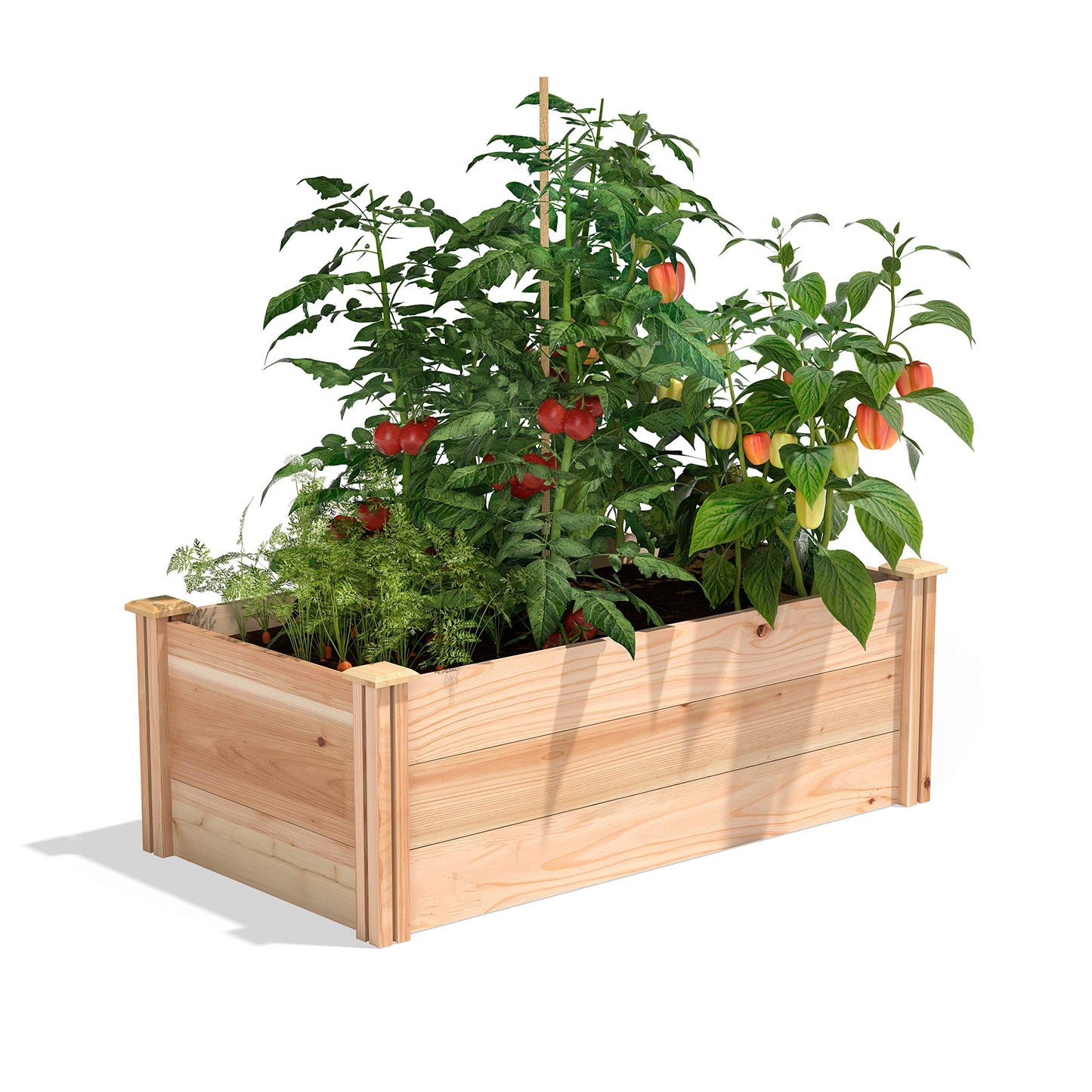 Greenes Fence Premium Cedar Raised Garden Bed, 2' x 4' x 16.5" - Made in USA with North American Cedar