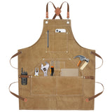 Yxiang Woodworking Apron for Men,Work Apron with 11 Tool Pockets Heavy Duty Waxed Canvas Workshop Tool Aprons Yxiang