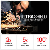 NoCry Clear Safety Glasses for Men and Women; Lightweight Work Glasses with Adjustable Frames and No-Slip Grips; Scratch Resistant Anti Fog Safety NoCry