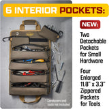 The Ryker Bag Tool Organizers - Small Tool Bag W/Detachable Pouches, Heavy Duty Roll Up Tool Bag Organizer : 6 Tool Pouches - Gifts for Dad Tool Roll The Ryker Bag