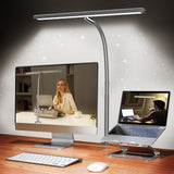 Airlonv LED Desk Lamp for Office Home, Eye-Caring Desk Light with Stepless Dimming Adjustable Flexible Gooseneck, 10W USB Adapter Desk Lamp with Airlonv