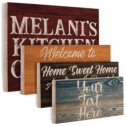 Personalized Wood Sign for Wall Home Room Kitchen Farmhouse - Custom Welcome Family Sign