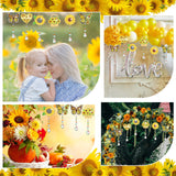 Tradder 6 Pcs 5D Sunflower Wind Chimes Kit Double Sided Butterfly Ornaments with Pendant for Summer Home Garden Hanging Ornament (2) Tradder