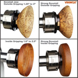 VINWOX SCK4-3.5NV-SET Mini, Midi and Heavy-Duty 3-1/2” Wood Lathe Gear Chuck Set, Wood Lathe Key Chuck Set, 4-Jaw Self-Centering Chuck, 1"x8TPI VINWOX