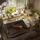 FEZIBO L Shaped Standing Desk FEZIBO