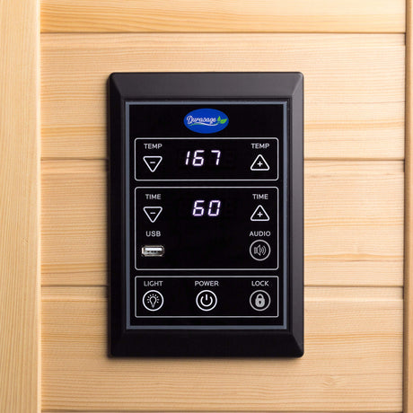 Durasage 2-Person Carbon Infrared Sauna - Canadian Hemlock Wooden Sauna - 1700 Watts - Premium Stereo Sound Durasage