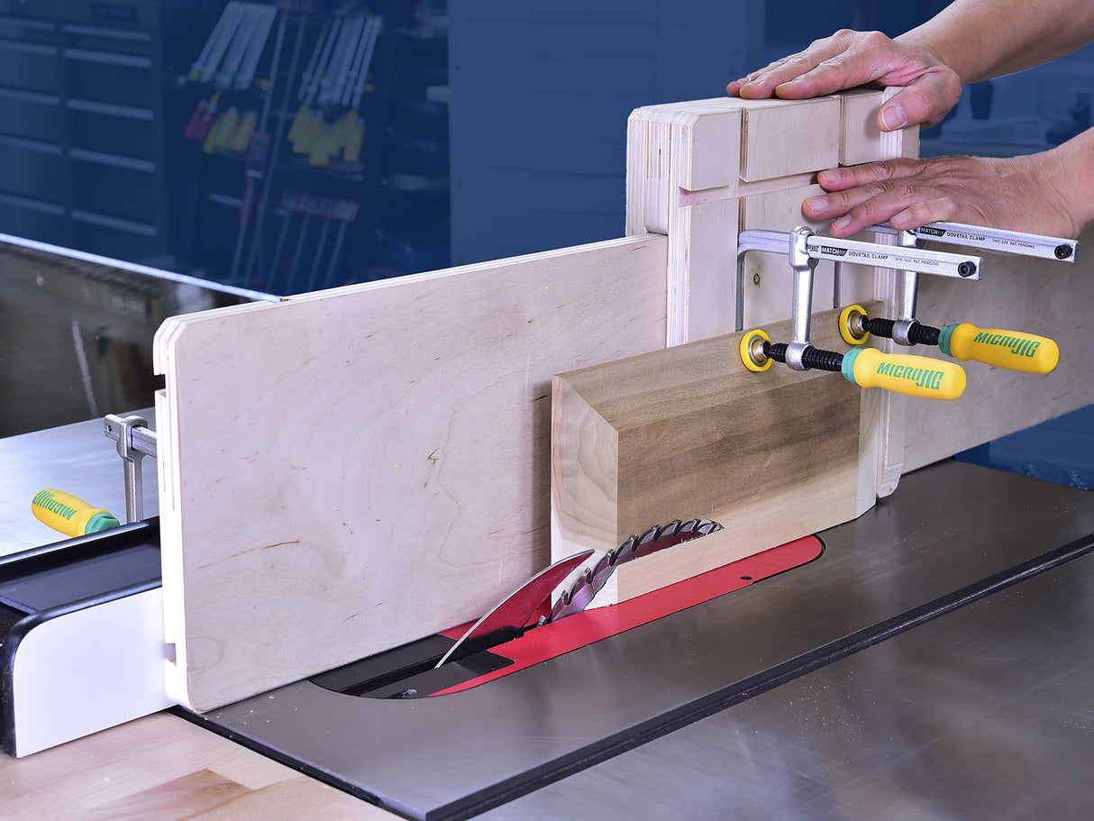 MICROJIG GRR-RIPPER DVC-538K2 Match Fit Dovetail Clamps, Yellow/Green MICRO JIG