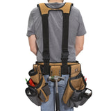 Dickies 4-Piece Carpenter's Rig, Padded Tool Belt Suspenders, Cooling Mesh, Tool Belt, Steel Buckle, Grey/Tan, 3.8 lb Dickies Work Gear