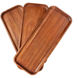 Solid Acacia Wood Serving Trays (14 x 5.5 inches) Rectangular Wooden Large Serving Platters for Food, Wooden Tray for Charcuterie, Appetizer Serving Home Beets
