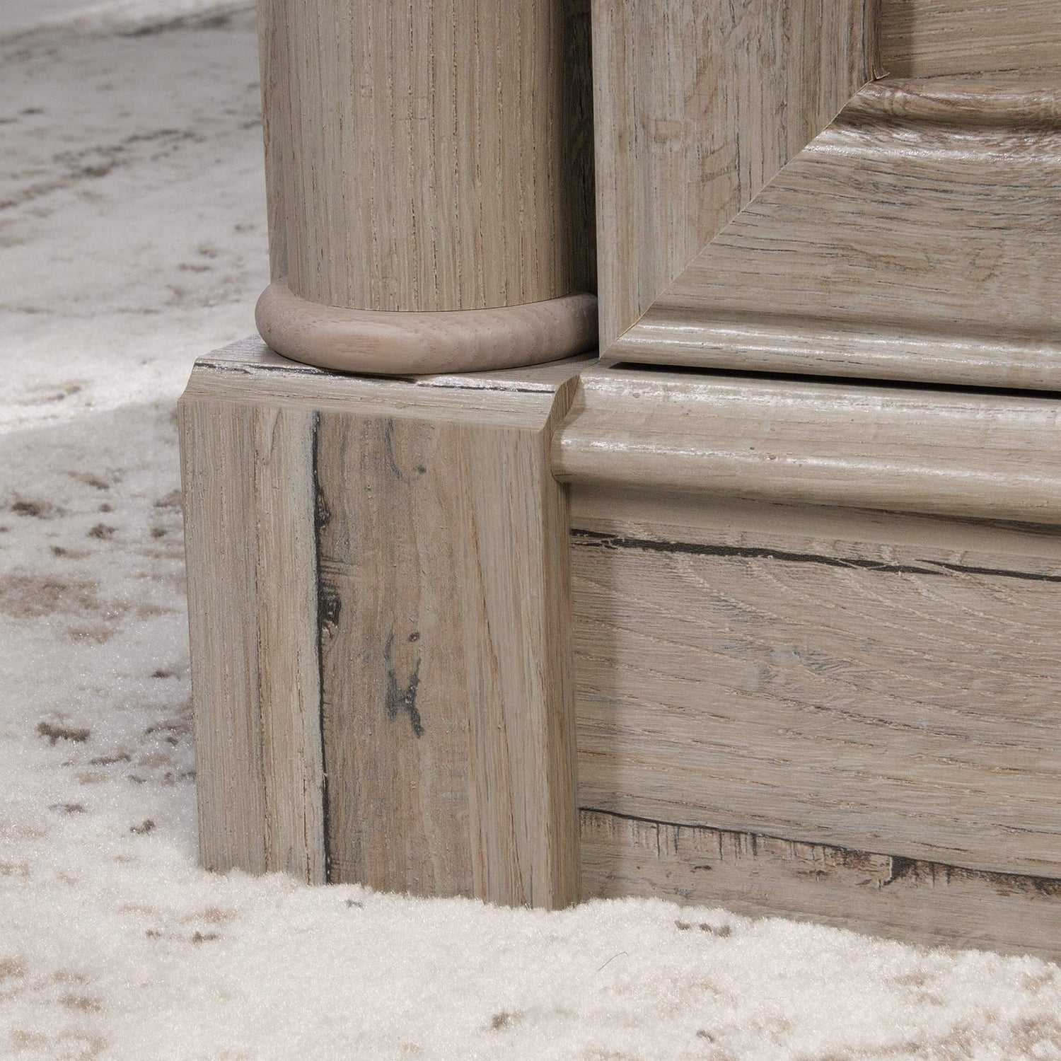 Sauder Palladia Executive Desk, L: 65.12" x W: 29.53" x H: 29.61", Split Oak finish Sauder