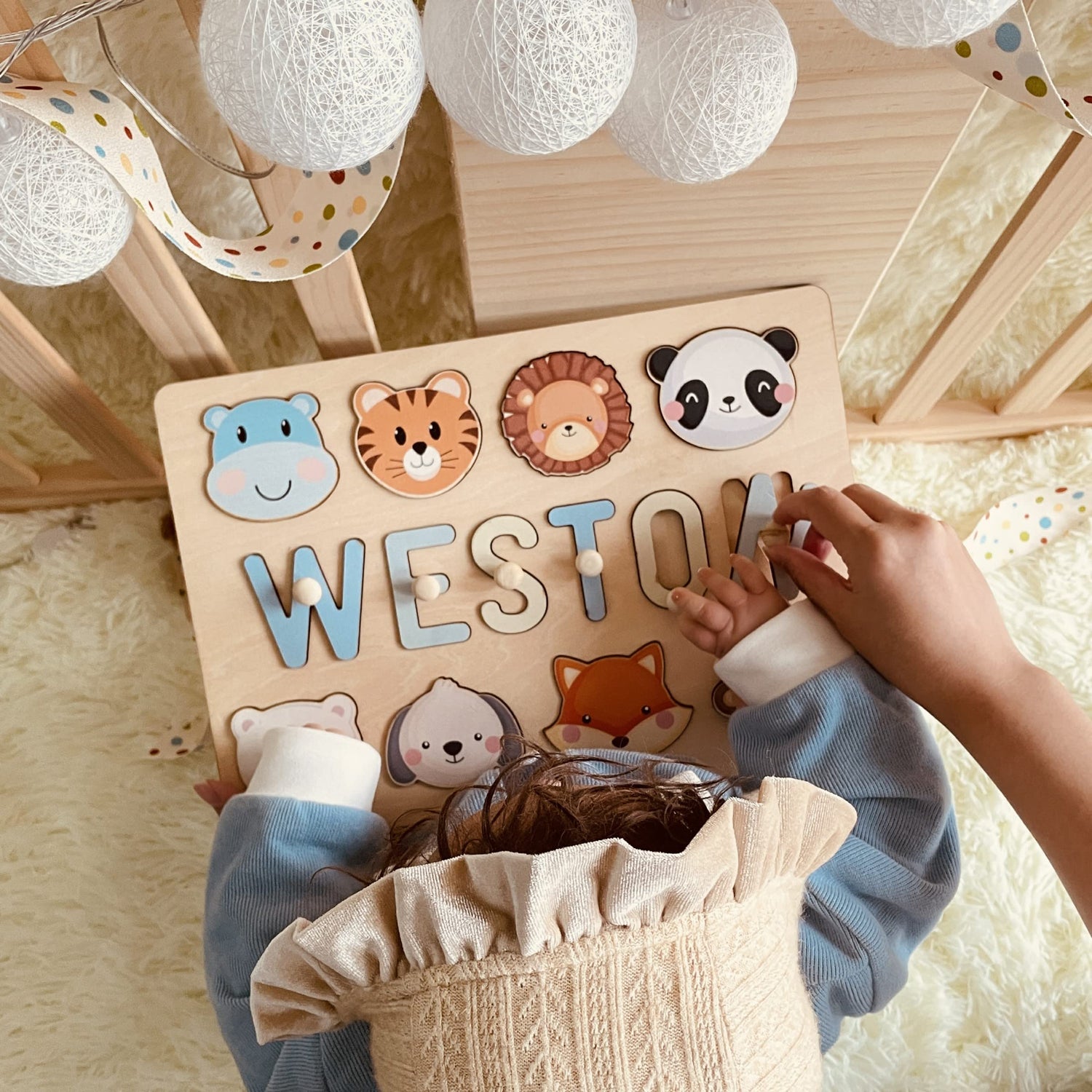 BeneCharm Personalized Name Puzzle for Kids, Easter Basket Stuffers, Easter Gifts for Baby, Personalized Baby Gifts, First Birthday Gift, Montessori BeneCharm