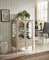 Kings Brand Furniture - Versailles Curio Display Storage Accent Cabinet with Glass Shelves (Gold) Kings Brand Furniture