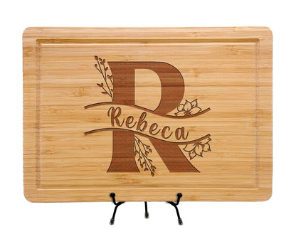 Custom Monogrammed Gifts for Christmas, Personalized Cutting Board, Charcuterie Board, Letter A-Z Engraved, Special Gift for Women, Men, Her, Him, - WoodArtSupply