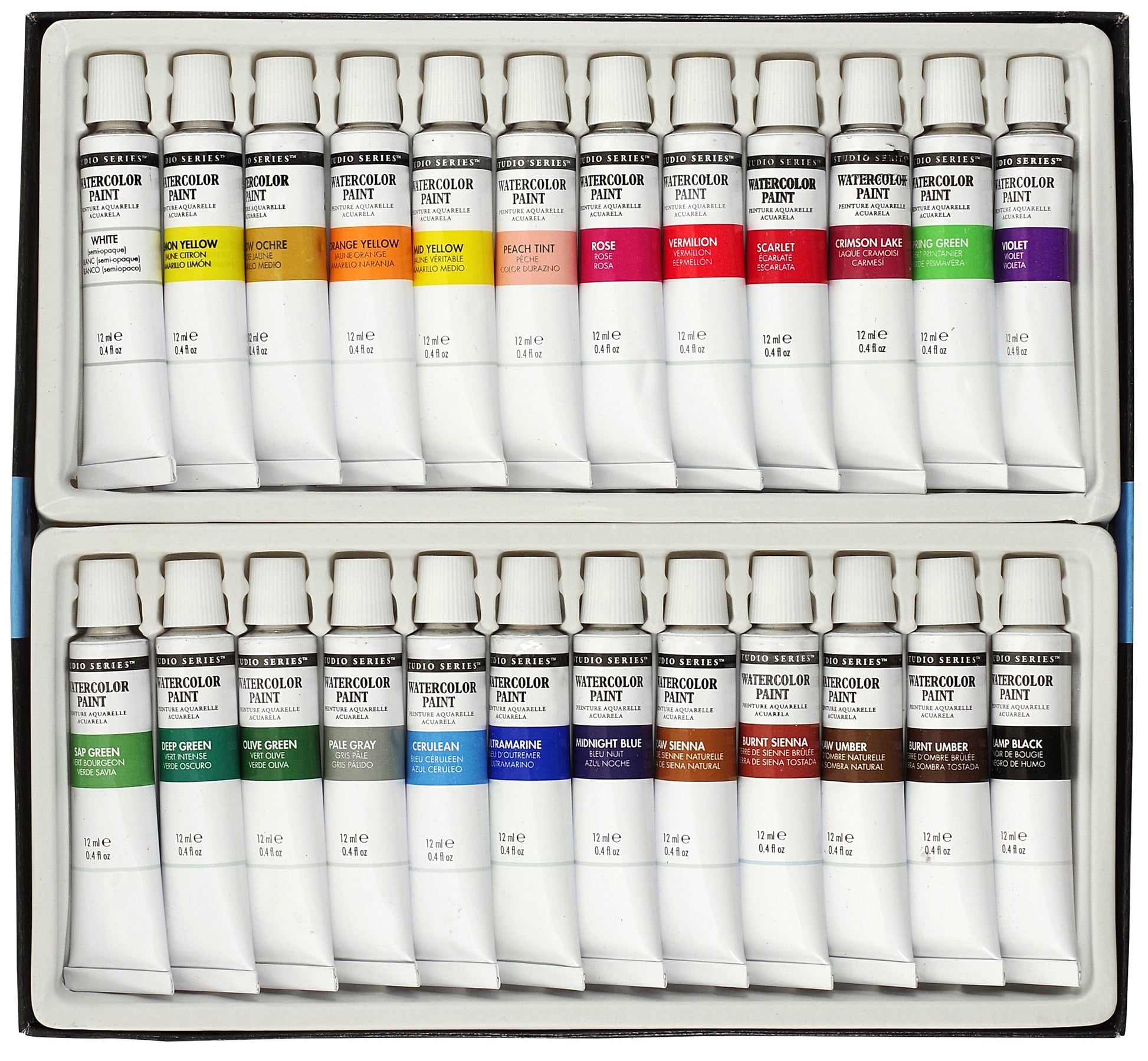 Studio Series Artist's Watercolor Paint Set (24 colors) - WoodArtSupply