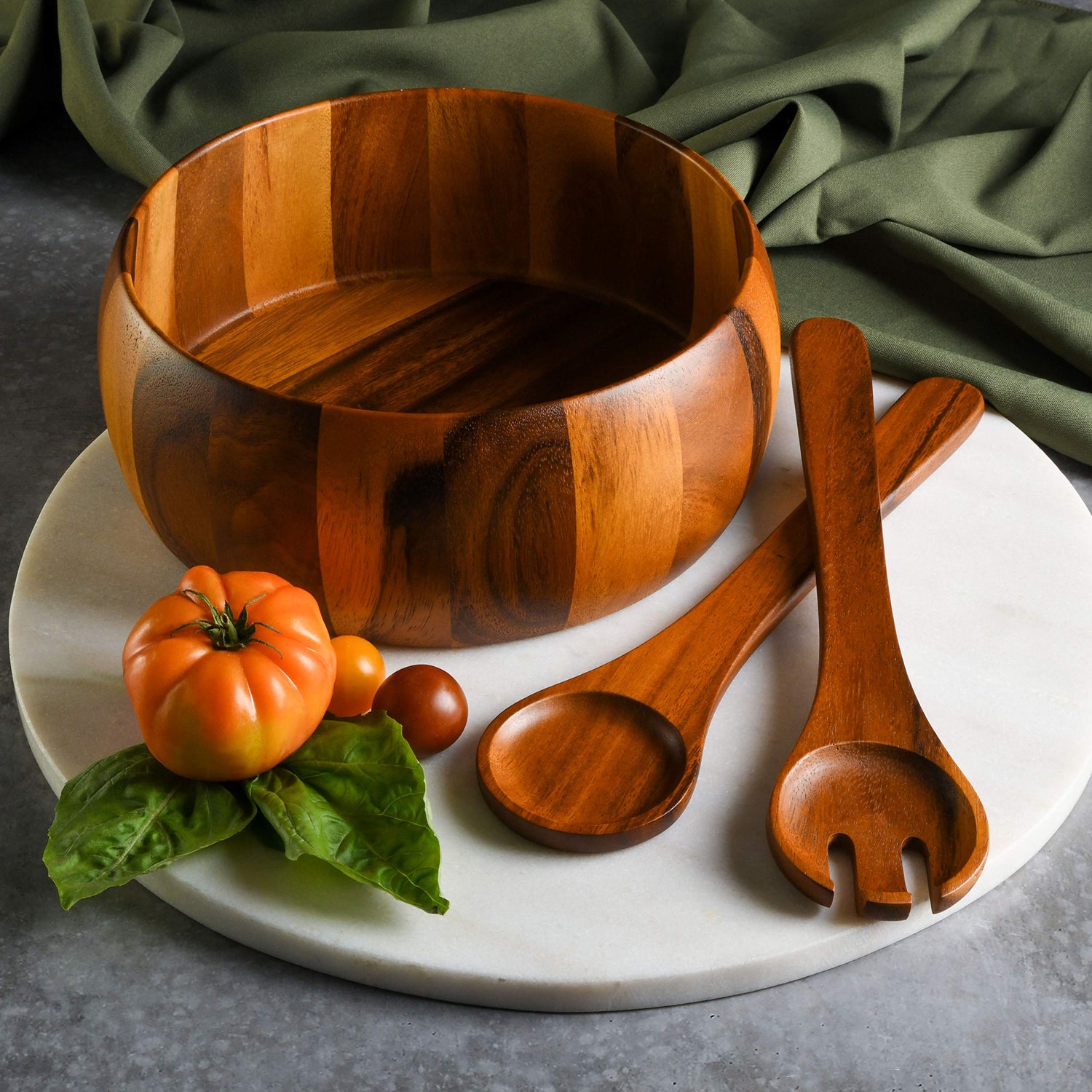 Gibson Home Laurel Acacia Wood Salad Bowl Set, 3 - Piece, Acacia Wood Gibson Home