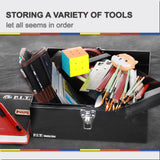 P.I.T. Portable 12” Heavy Duty Steel Tool Box with Metal Latch, Black Hand Carry Tool Cases for Tools Storage P.I.T.