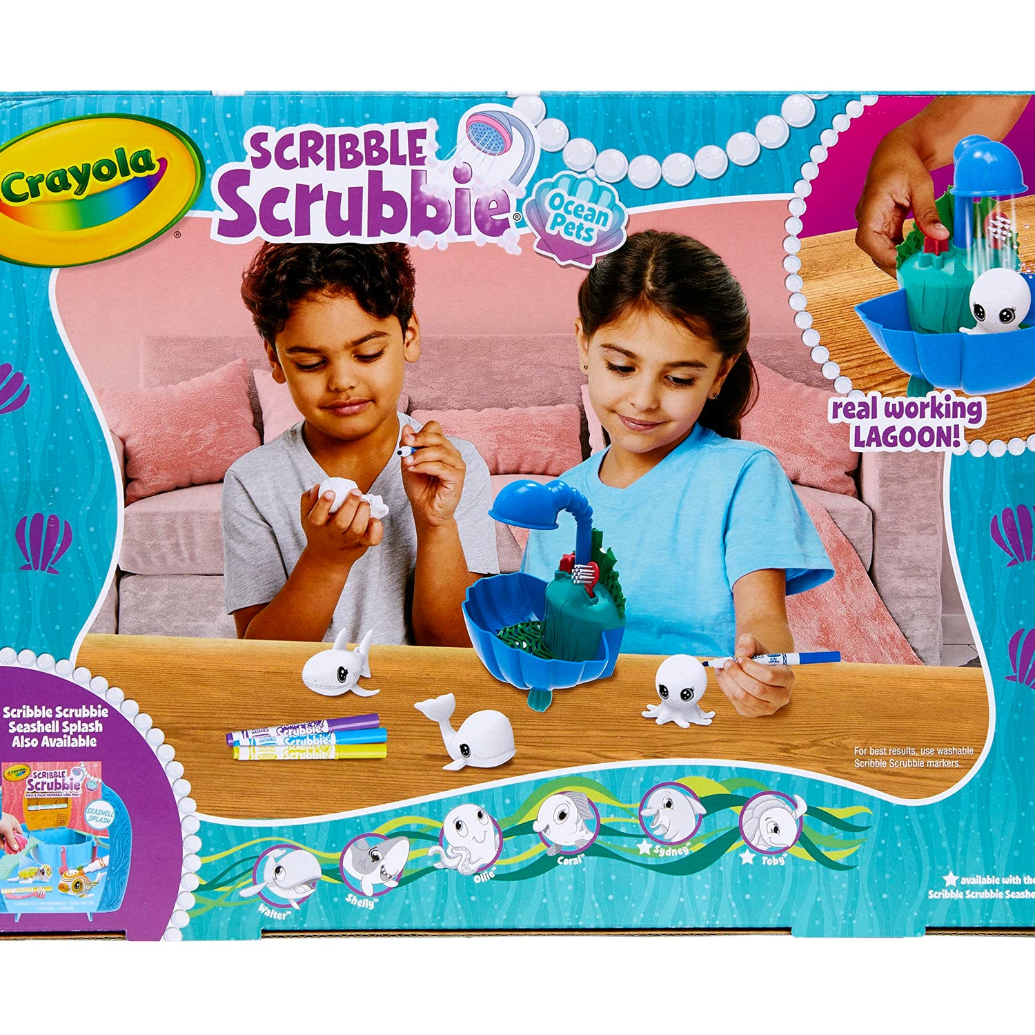 Crayola Scribble Scrubbie Pets Blue Lagoon Playset, Pet Toys For Girls & Boys, Gifts For Kids Ages 3+ Crayola