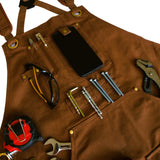 FIGHTECH® Waxed Canvas Apron with Tool Pockets | Work Apron w Kevlar Stitching | Woodworking Shop Apron | Adjustable M-XXL (Brown, Canvas) FIGHTECH
