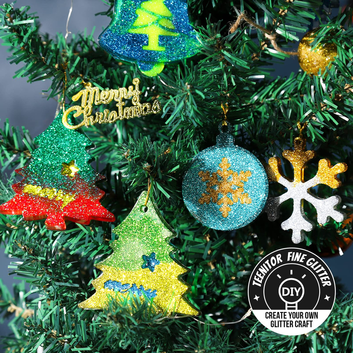 Teenitor Glitter, Fine Glitters and Holographic Chunky Glitters,Glitter for Nails, Glitter Slime, Assorted Glitter, Festival Glitter for Nail Face Teenitor