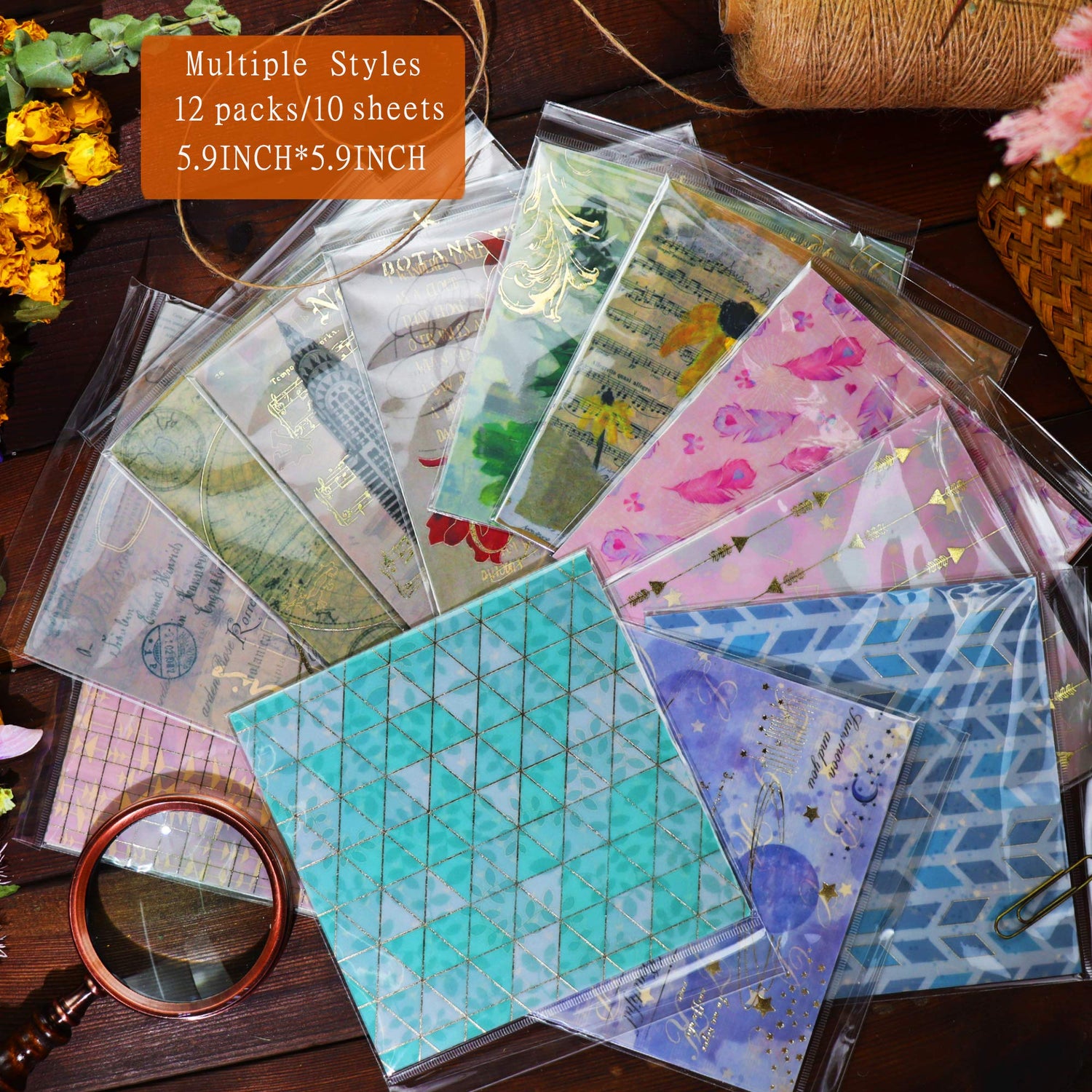 CATaireen Junk Journal Card Making Supplies Kit Scrapbooking Embellishments Collage Decoupage Art Craft for Adults Large DIY TN Travel Notebook CATaireen