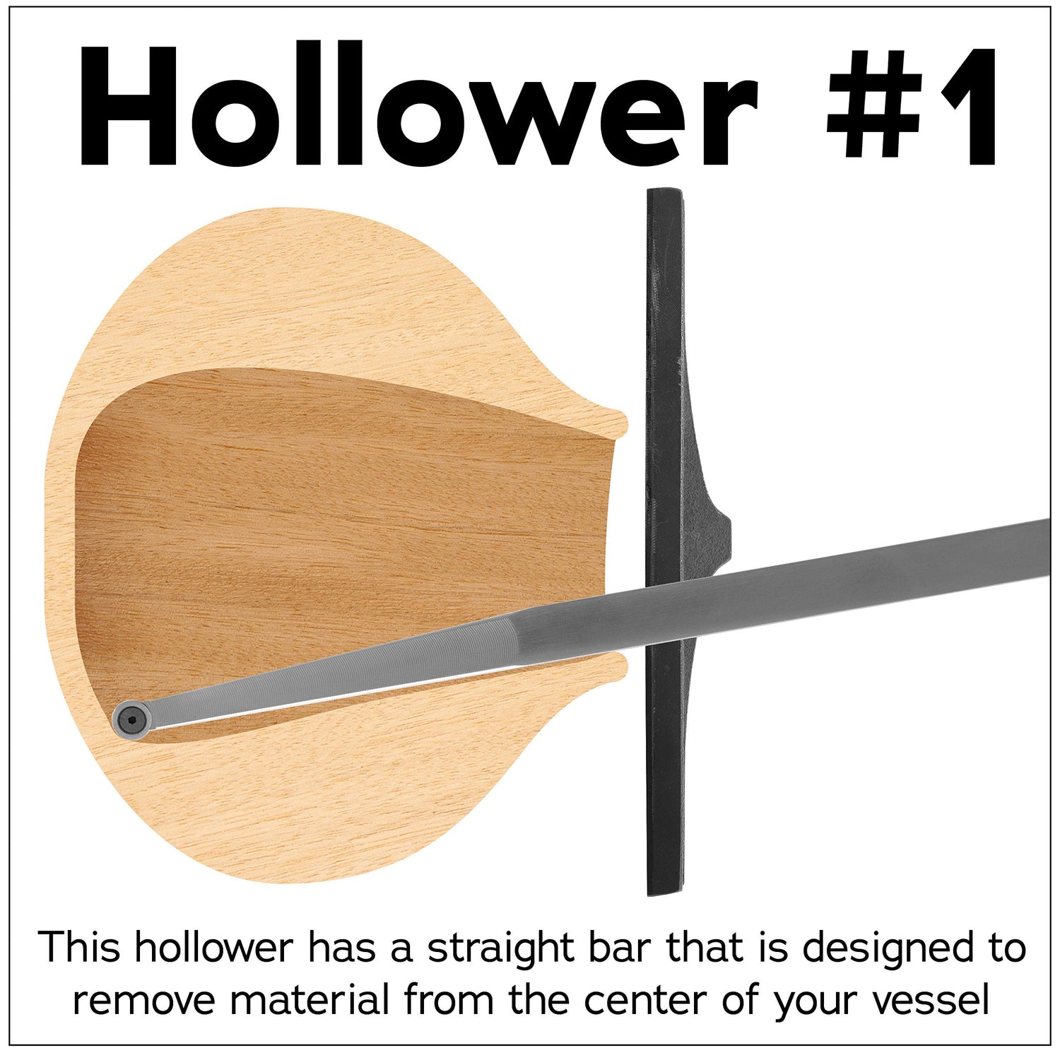 Savannah Carbide Hollower Tool #1 for Removing Material From The Center of Hollow Forms - WoodArtSupply