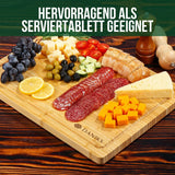 Daniks 100% Organic Bamboo Cutting Board for Kitchen | Heavy Duty Wood Chopping Board | Extra-Thick Cutting Board for Serving, Meat and Veggies | Daniks