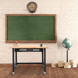 Seville Classics UltraGraphite Wood Top Workbench on Wheels with Sliding Organizer Drawer Table, 48", Satin Graphite Seville Classics