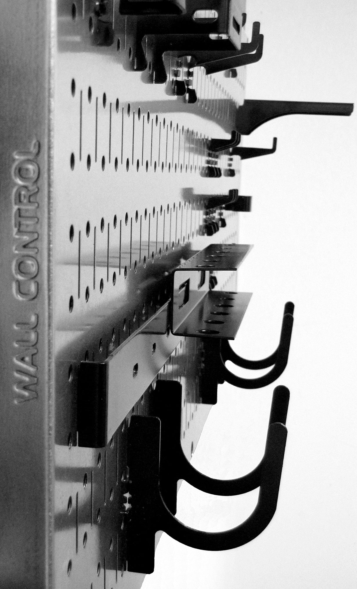 Wall Control Pegboard Rack Garage Storage Galvanized Steel Horizontal Peg Board Pack - Two 32-Inch x 16-Inch Shiny Metallic Metal Peg Board Tool Wall Control