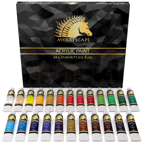 MyArtscape Acrylic Paint Set - 24 x 21ml Tubes - Lightfast - Heavy Body MyArtscape