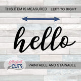 Hello Script Wood Cutouts for crafts, Laser Cut Wood Shapes 5mm thick Baltic Birch Wood, Multiple Sizes Available Elliefont Styles