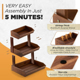 HOLANA Acacia Wood Fruit Basket - 3-Tier Fruit Bowl for Kitchen Counter, Extra Large 16x12.5x18 in, Fruteros Para Cocina, Fruit and Vegetable Storage HOLANA