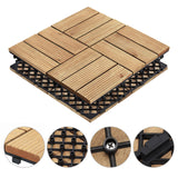 Yaheetech Patio Tiles Wooden Interlocking Deck Tiles 27PCS Garden Floor 12"x12"Indoor Outdoor Composite Decking for Porch Poolside Balcony Backyard1 Yaheetech