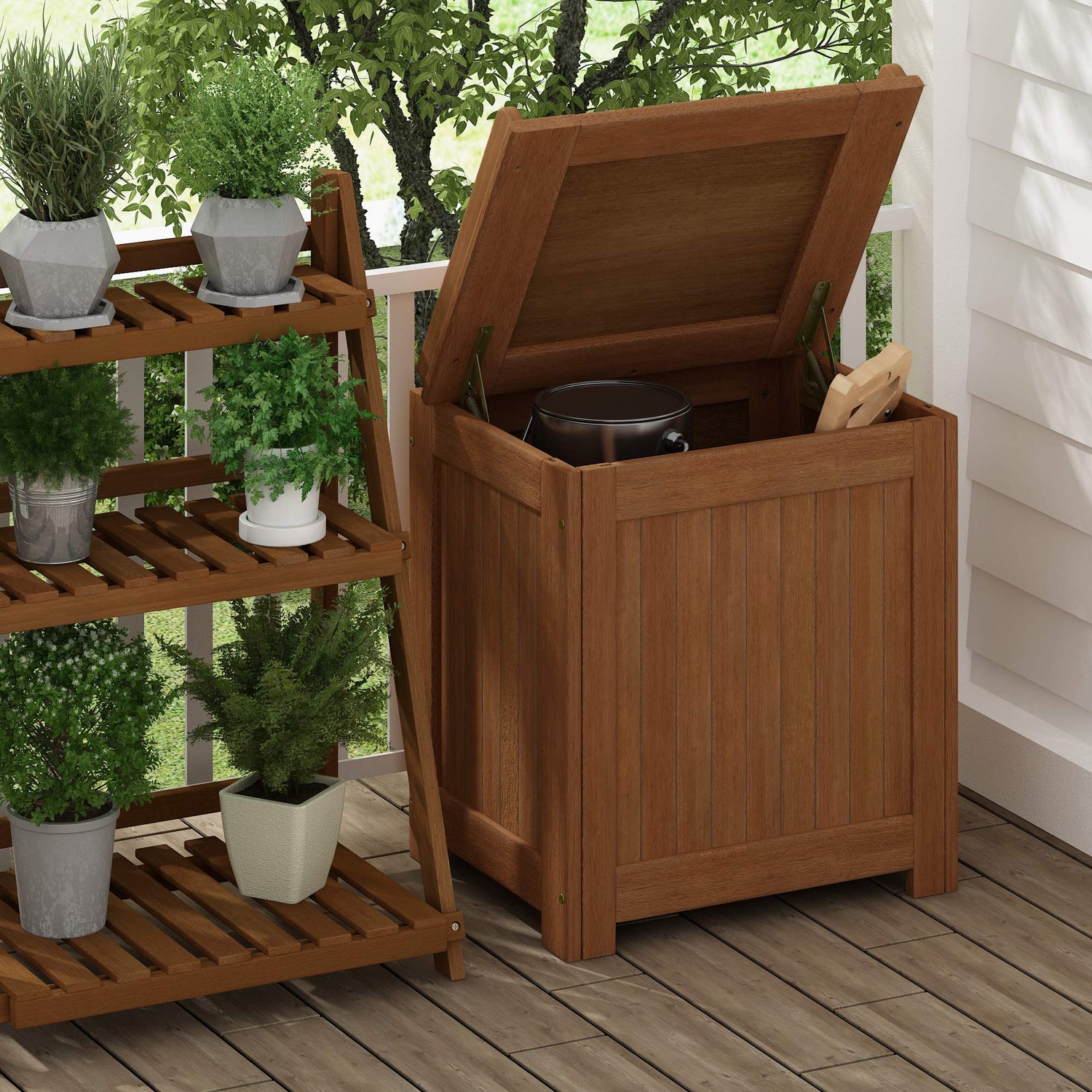 Furinno FG19749 Tioman Outdoor Hardwood Storage Box, Natural Furinno