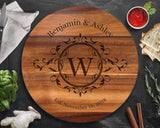 Personalized Lazy Susan Turntable - Large 18” Acacia Wood - Engraved Dark Wood - Custom Christmas Gift - Personalized Christmas Gifts 2020 Sinclair